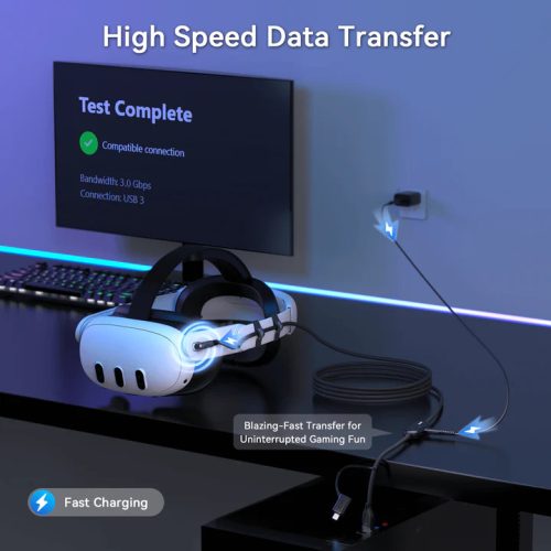 AMVR Link kábel töltőporttal, 4,8m (Quest 3/3S/2)