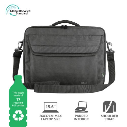 TRUST Notebook táska 24189 (Atlanta Recycled Bag for 15.6" laptops - fekete)