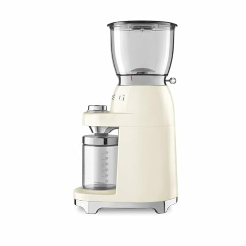 Smeg CGF11CREU kávédaráló (kúpos acél, 30 őrlési beállítás, 350 g tartály, prémium alumínium ház, 150 W, krém)