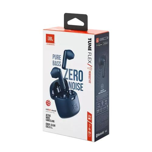 JBL Tune Flex TWS Bluetooth vezeték nélküli fülhallgatók kék színben EU.
