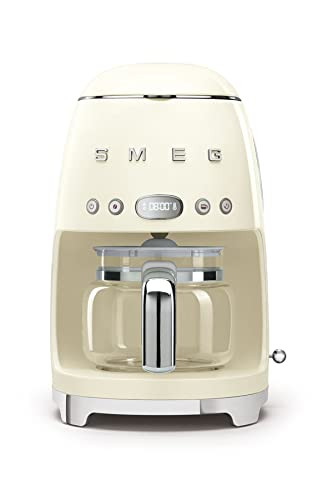 Smeg DCF02CREU filteres kávéfőző (aroma és automatikus indítás, üvegkancsó 12 csészéig, 2 intenzitási szint, melegítő funkció, 1050 W, krém)