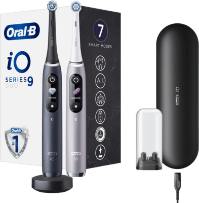 Oral-B iO Series 9 Duo elektromos fogkefe (fekete onyx/rózsakvarc)