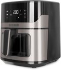 Black & Decker BXAF6500E forrólevegős sütő 6,5L (nemesacél/fekete)