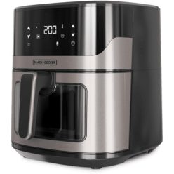   Black & Decker BXAF6500E forrólevegős sütő 6,5L (nemesacél/fekete)