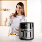 Black & Decker BXAF6500E forrólevegős sütő 6,5L (nemesacél/fekete)