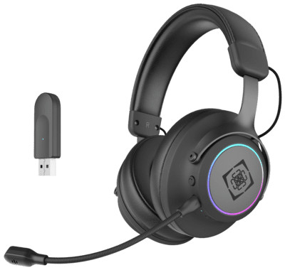 Deltaco DH440 vezeték nélküli gaming fejhallgató (USB, RGB, 7.1, fekete)