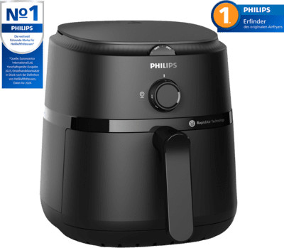 Philips forrólevegős sütő, 1500W, 4.2L (fekete)