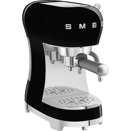Smeg ECF02BLEU eszpresszó kávéfőző (cappuccino gőzölő, thermoblock, nagy csésze tartó, dupla kávé, 1l, fekete)