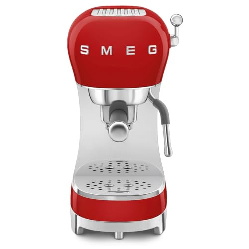 Smeg ECF02RDEU eszpresszó kávéfőző (cappuccino gőzölő, thermoblock, nagy csésze tartó, dupla kávé, 1l, piros)