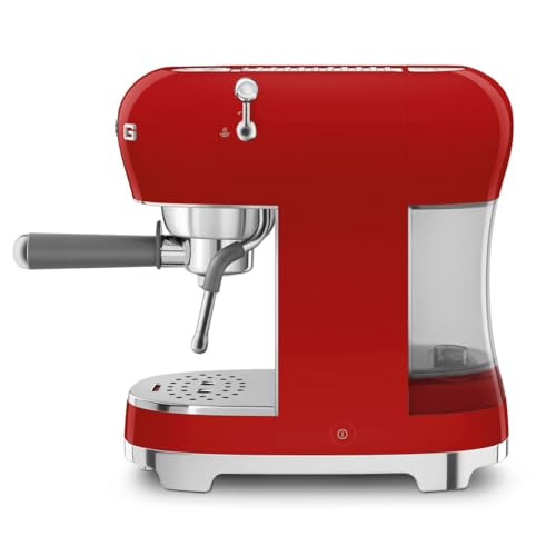 Smeg ECF02RDEU eszpresszó kávéfőző (cappuccino gőzölő, thermoblock, nagy csésze tartó, dupla kávé, 1l, piros)