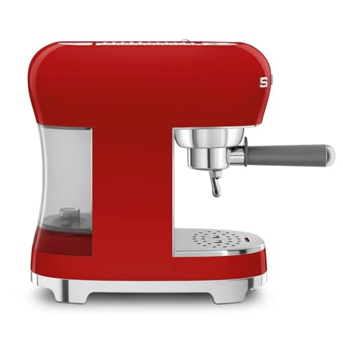 Smeg ECF02RDEU eszpresszó kávéfőző (cappuccino gőzölő, thermoblock, nagy csésze tartó, dupla kávé, 1l, piros)