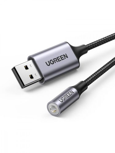 UGREEN CM477 audioadapter, USB-mini Jack 3.5 mm-es AUX (szürke)