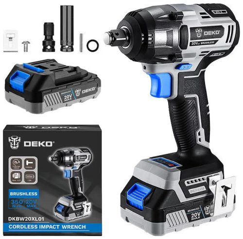 Deko Tools DKBW20XL01-S3 Akkumulátoros szénkefe nélküli ütvecsavarozó, 20V - outlet termék