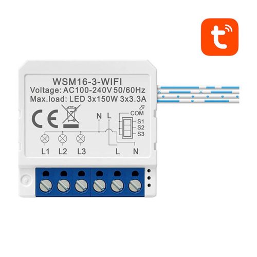 A Smart Switch Module WiFi Avatto WSM16-W3 TUYA (Okos kapcsoló modul WiFi Avatto WSM16-W3 TUYA)