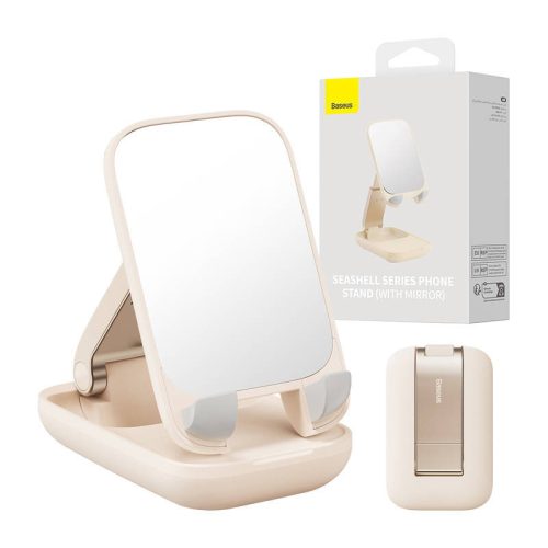 Baseus hordozható telefontartó állvány tükörrel (babarózsaszín)