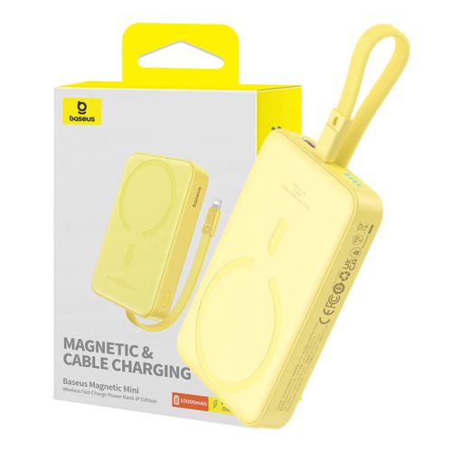 Powerbank Baseus mágneses Mini 10000mAh 20W MagSafe (sárga)