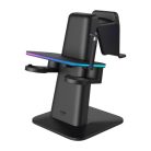 Kiwi Design QC03 RGB függőleges töltőállvány Meta Quest 3/Quest 2/Quest PRO-hoz (fekete)
