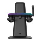 Kiwi Design QC03 RGB függőleges töltőállvány Meta Quest 3/Quest 2/Quest PRO-hoz (fekete)