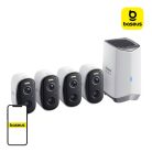 Baseus N1 2K biztonsági kamera 4 darabos szett (fehér)