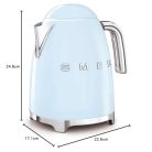 SMEG KLF03PBEU vízforraló 1,7 l (pasztellkék)