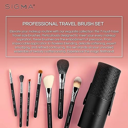 Sigma Beauty utazó sminkecset készlet – 7 darabos prémium szálak, elegáns tartós - outlet termék