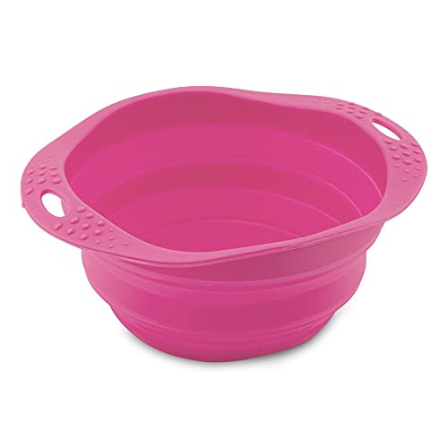 Beco Travel Bowl - összecsukható szilikon etetőtál kutyáknak L - rózsaszín - outlet termék