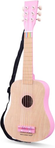 New Classic Toys fa játék gitár deluxe természetes/rózsaszín, zenei könyvvel és - outlet termék