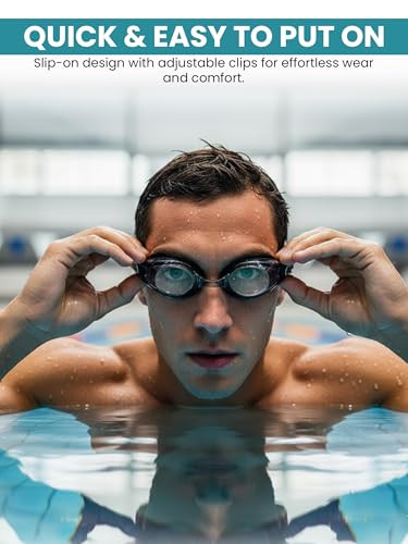 Occhialini úszószemüveg dioptriás felnőtt fekete, UV-védelem - outlet termék