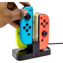   Orzly Nintendo Switch Joy-Con töltőállomás 4 darabos, USB, Type C kábel - outlet termék