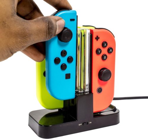 Orzly Nintendo Switch Joy-Con töltőállomás 4 darabos, USB, Type C kábel - outlet termék