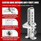 Clutch/Brake acél biztonsági zár autókhoz rozsdamentes acél, 3 kulcs, 8 lyuk - outlet termék