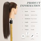 FESHFEN hosszú egyenes lófarok hajdarab, szintetikus hajhosszabbítás, nőknek és - outlet termék