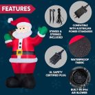 Joiedomi 1.8M/6FT felfújható Mikulás ajándéktáskával, beépített LED-ekkel karácsonyi - outlet termék