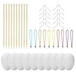  100 darabos dekoratív húsvéti tojás 6 cm, műanyag + 100 akasztó húsvéti tojásokhoz + - outlet termék