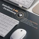 iClever GK08 vezeték nélküli billentyűzet és egér újratölthető, ergonomikus - outlet termék