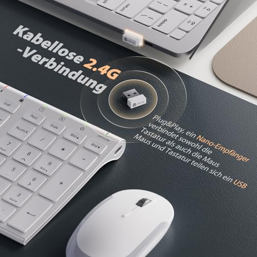 iClever GK08 vezeték nélküli billentyűzet és egér újratölthető, ergonomikus - outlet termék