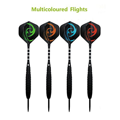 KOHMUI Dartpfeile, 12 darabos acél darts készlet 23 gramm, fémhegy, fekete - outlet termék