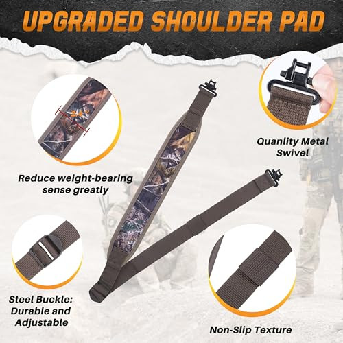 BOOSTEADY puska heveder mil-spec forgókkal, tartós vállpárna fegyverszíj, fém - outlet termék