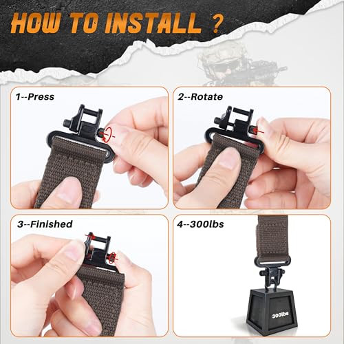 BOOSTEADY puska heveder mil-spec forgókkal, tartós vállpárna fegyverszíj, fém - outlet termék