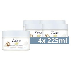   Dove krémtusfürdő peeling makadámia és rizstej, 4 darabos, 4 x 225 ml - outlet termék