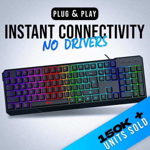 KLIM Chroma Wired - vezetékes gamer billentyűzet fekete - outlet termék