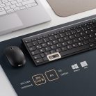 iClever 2.4G alumínium vezeték nélküli billentyűzet egér szett fekete - outlet termék