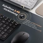 iClever 2.4G alumínium vezeték nélküli billentyűzet egér szett fekete - outlet termék