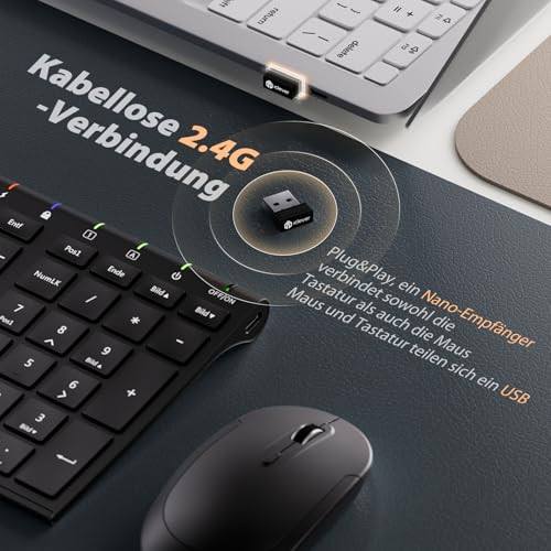 iClever 2.4G alumínium vezeték nélküli billentyűzet egér szett fekete - outlet termék