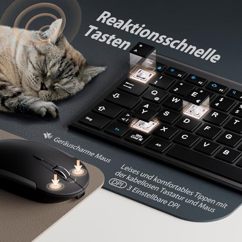 iClever 2.4G alumínium vezeték nélküli billentyűzet egér szett fekete - outlet termék