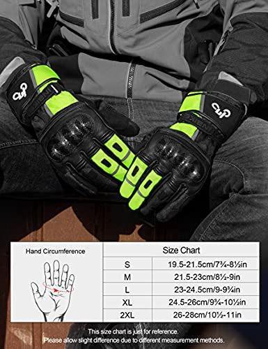 INBIKE motoros kesztyűk tél vízálló érintőképernyős fekete-zöld, XXL - outlet termék