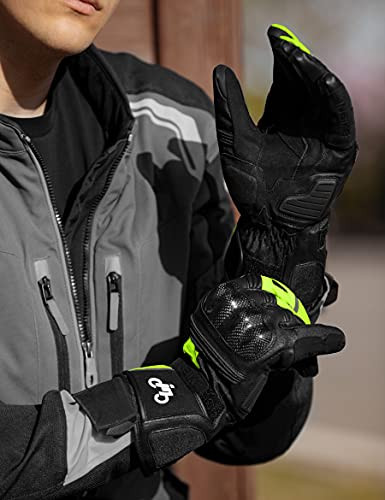 INBIKE motoros kesztyűk tél vízálló érintőképernyős fekete-zöld, XXL - outlet termék