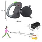 Makife Double visszahúzható kutyapóráz, kettős kutyapóráz, automatikus visszahúzható - outlet termék