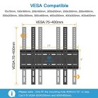 PERLESMITH ultra vékony univerzális TV fali konzol 23-55 hüvelyk, max. VESA 400 x - outlet termék
