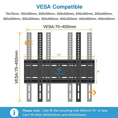 PERLESMITH ultra vékony univerzális TV fali konzol 23-55 hüvelyk, max. VESA 400 x - outlet termék
